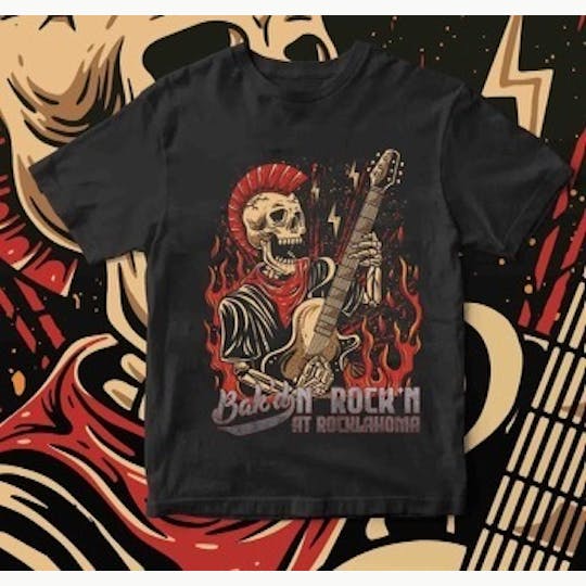 Bak'd - Bak'd n Rock'n Rocklahoma T-Shirt (Small-XL) - 1
