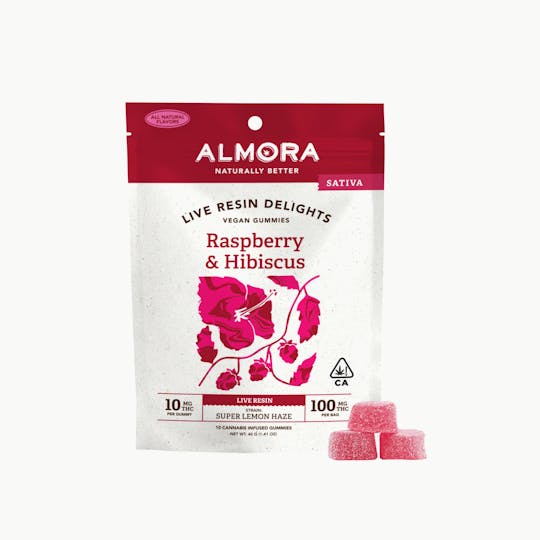 Almora - Raspberry & Hibiscus Live Resin Gummies (Delights) - 1