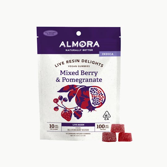 Almora - Mixed Berry & Pomegranate Live Resin Gummies (Delights) - 1