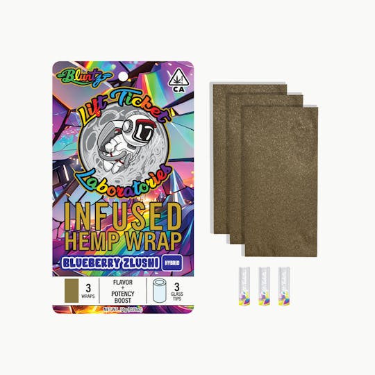 Lift Tickets - Blueberry Zlushi Live Resin Infused Blunt Wraps - 3 pack - 1