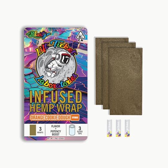 Lift Tickets - Orange Cookie Dough Live Resin Infused Blunt Wraps - 3 pack - 1