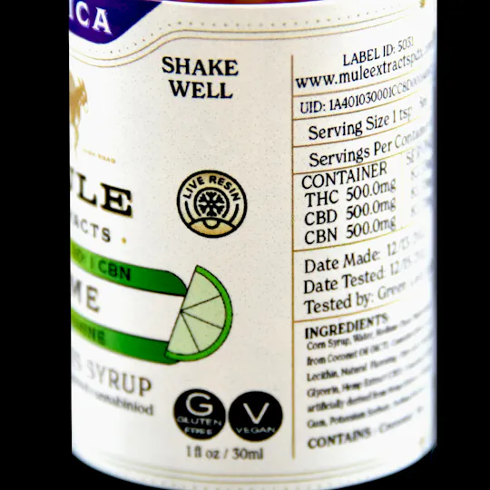 Mule Extracts - Mule Extracts | Lime 1:1:1 Muleshine | THC:CBD:CBN 1000mg | 120mL - 1