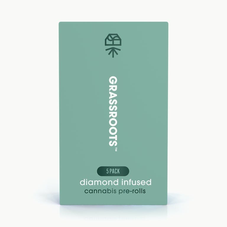 Grassroots - Kush Mints - Diamond Infused Pre-Rolls 5pk [2g] - 1