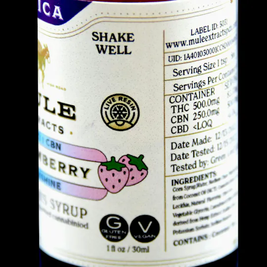 Mule Extracts - Dreamberry Muleshine | Infused Syrup | 250mg THC:125mg CBN | 30ml - 1