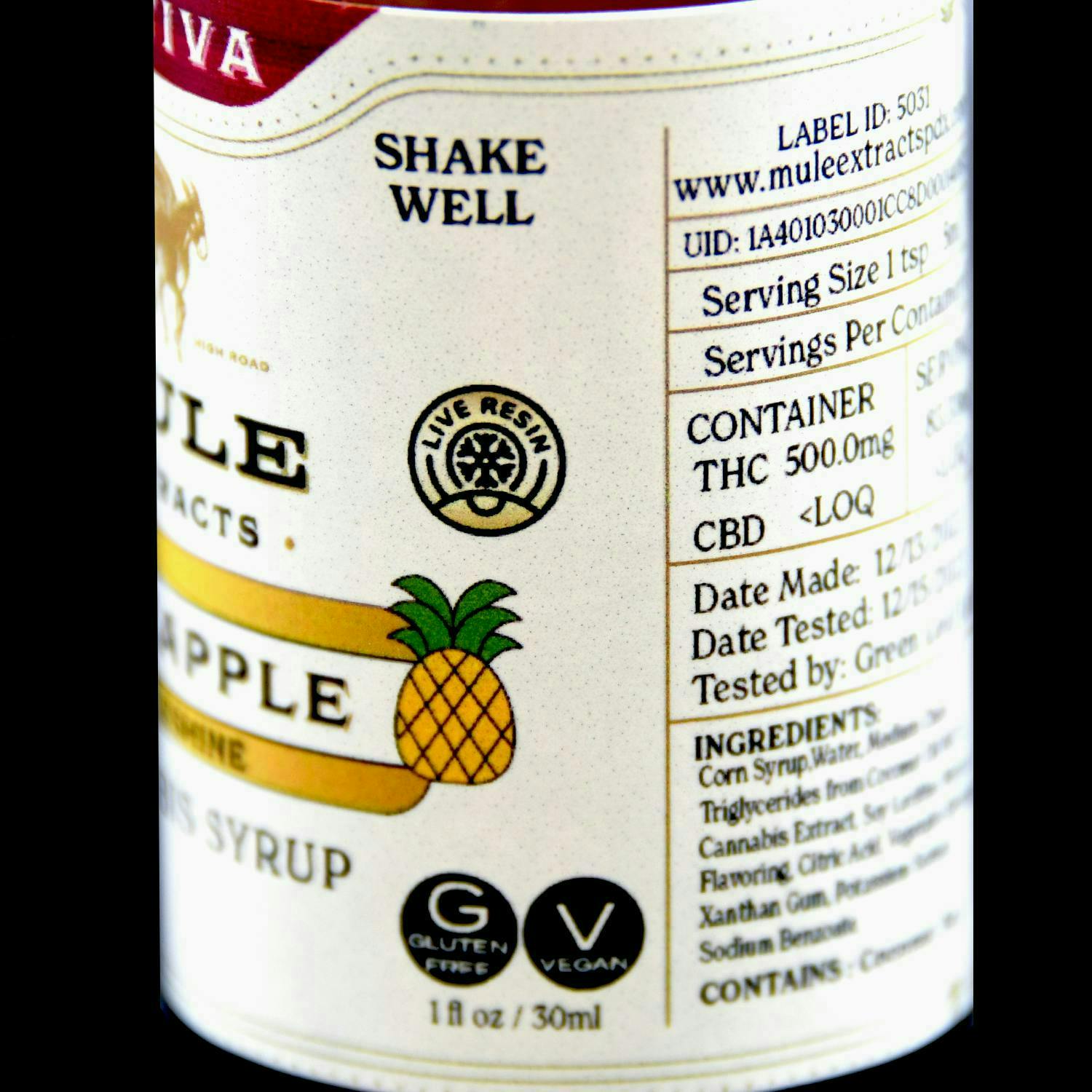 Mule Extracts - Pineapple Muleshine | Infused Syrup | 250mg | 30ml - 1