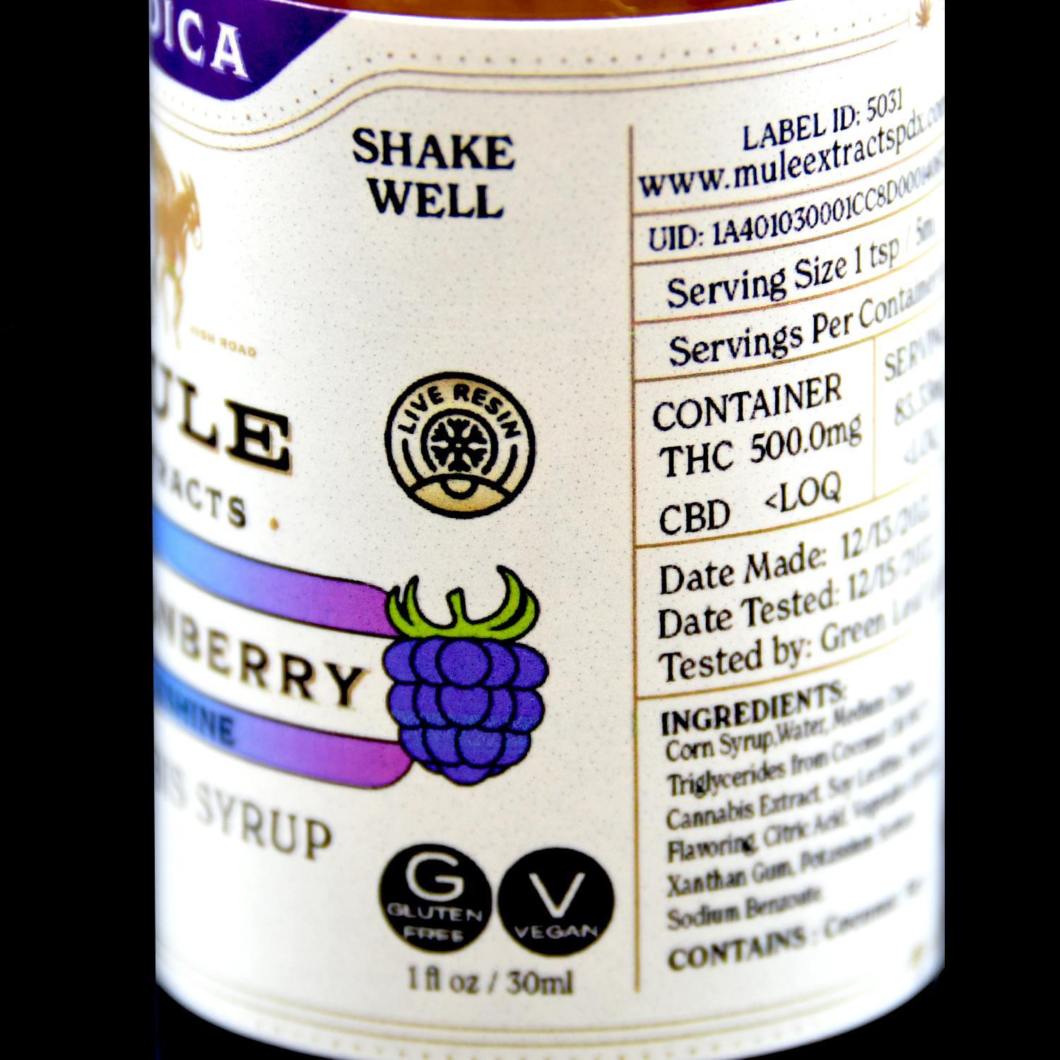 Mule Extracts - 500mg Marionberry Muleshine (Indica) - 1