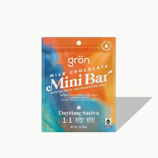 Grön Edibles - Grön 1:1 Milk Chocolate w/ Sea Salt Mini Bar - Daytime Sativa - 1