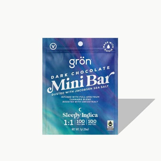 Grön Edibles - Grön 1:1 Dark Chocolate w/ Sea Salt Mini Bar - Sleepy Indica - 1