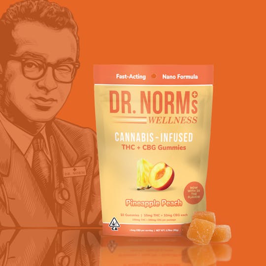 Dr. Norm's - LiveWell THC + CBG Pineapple Peach Fast-Acting Gummies - 1