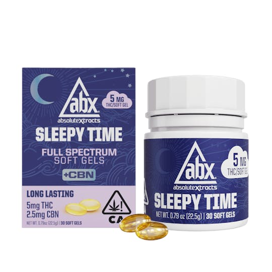 ABX - 5mg Sleepy Time Solventless + CBN Soft Gels - 30ct ABX - 5mg Sleepy Time Solventless + CBN Soft Gels - 30ct