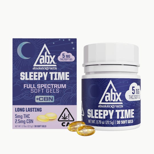 ABX / absoluteXtracts - ABX - 5mg Sleepy Time Hash Rosin + CBN Soft Gels - 30ct - 1