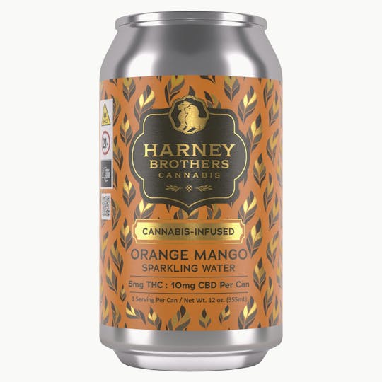 Harney Brothers Cannabis - Orange Mango Sparkling Water 12oz Can - 1