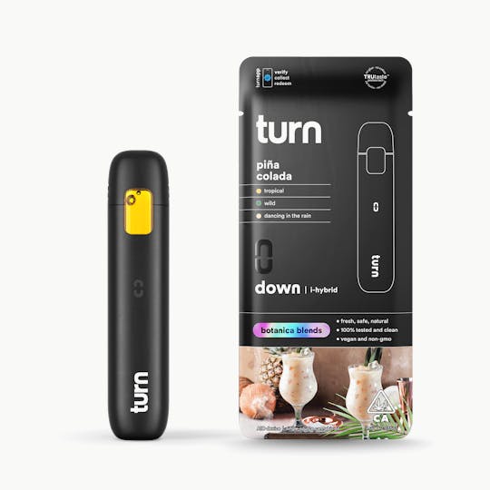 turn - 1.0g AIO | piña colada | botanica blends | down | - 1