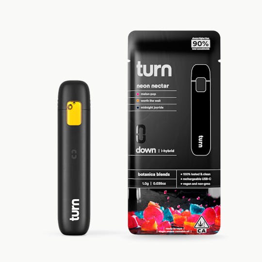turn - 1.0g AIO | neon nectar | botanica blends | down | - 1