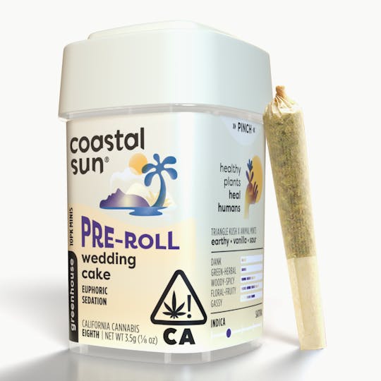 Coastal Sun - Wedding Cake Greenhouse 0.35g Pre-Roll 10pk 3.5g - 1
