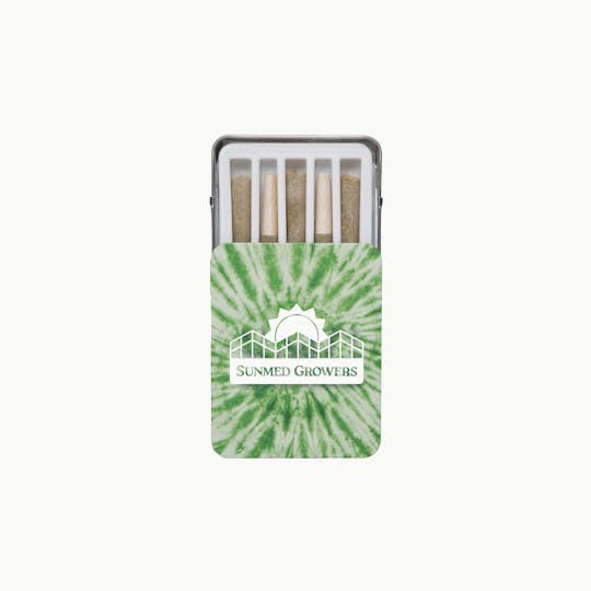 SunMed Growers - APL Fritter FLR x Strawberries-Cream LLR Infused Pre Roll 0.65g/5 Pack Tin - 1