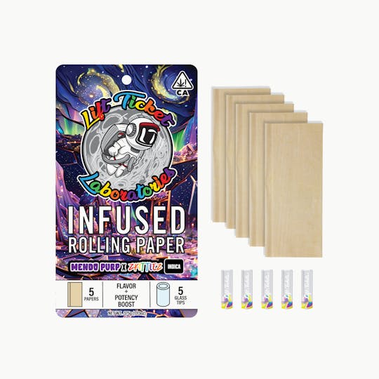 Lift Tickets - Mendo Purps x Zkittlez Live Resin Infused Rolling Paper - 5 pack - 1