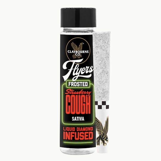 Claybourne Co. - Strawberry Cough (1g) - Diamond Frosted Flyers Pre-Rolls - 1