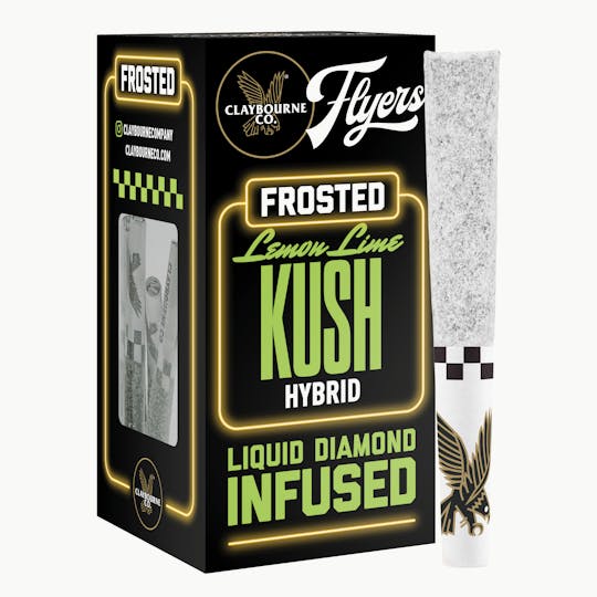 Claybourne Co. - Lemon Lime Kush (2.5g) - Diamond Frosted Flyers Pre-Rolls - 1