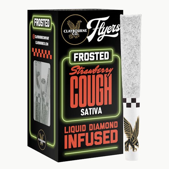 Claybourne Co. - Strawberry Cough (2.5g) - Diamond Frosted Flyers Pre-Rolls - 1