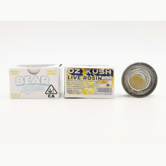 Bear Labs - OZ Kush T3 Live Rosin - 1g - 1