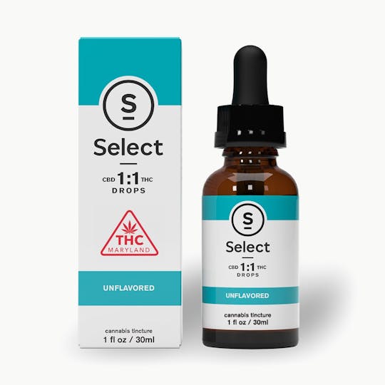 Select - Ratio Unflavored Drops 1:1 THC:CBD Tincture - 1