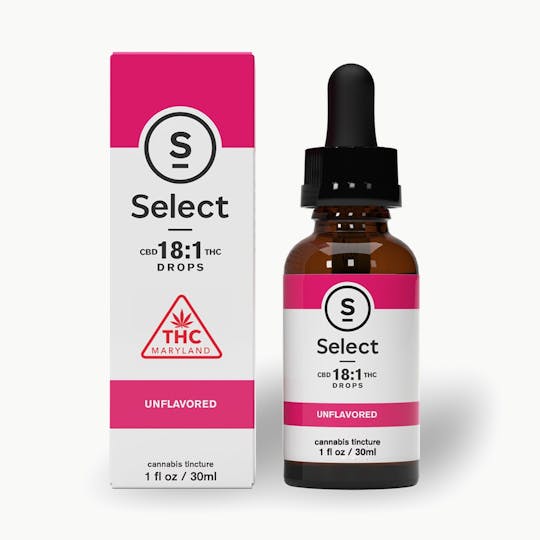 Select - Ratio Unflavored Drops 18:1 CBD:THC Tincture - 1