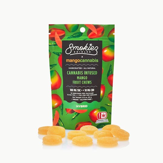 Smokiez Edibles - 100mg THC Mango Fruit Chews - Smokiez x Mango Cannabis - 1