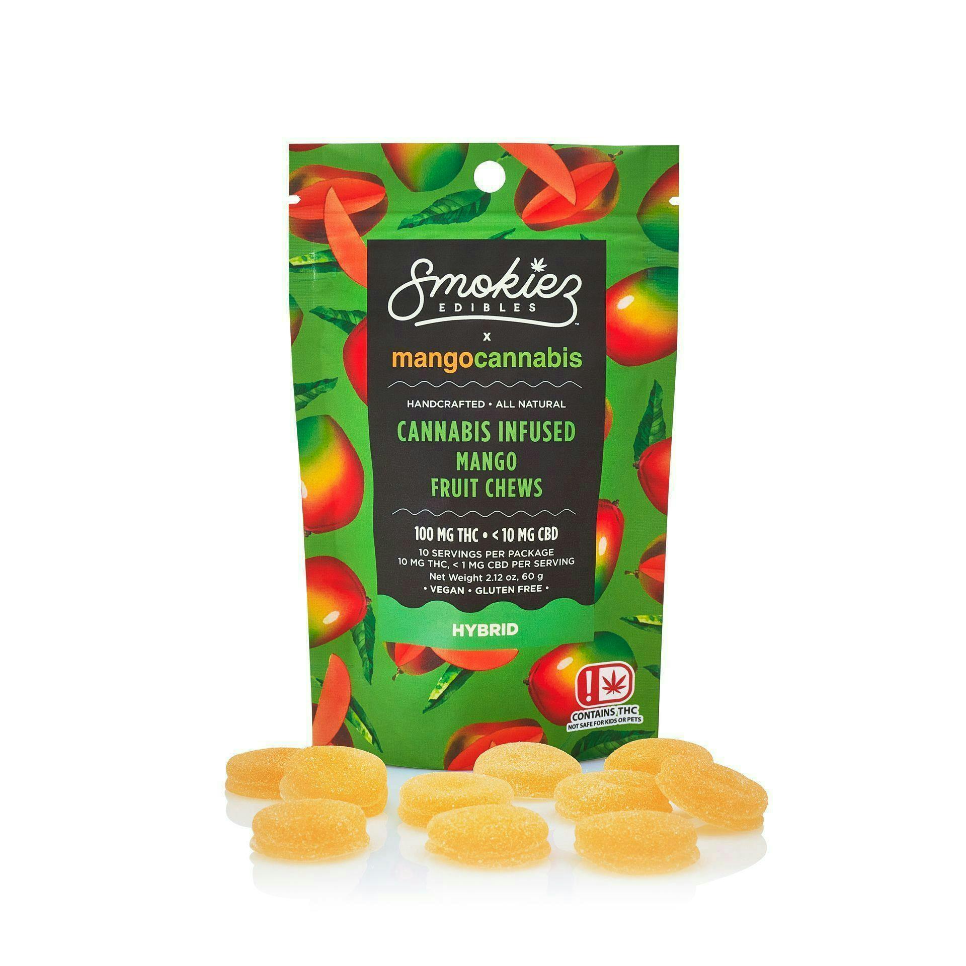 Smokiez Edibles - Smokiez + Mango Cannabis | Mango Fruit Chews | 100mg | 10ct | 10mg/ea - 1