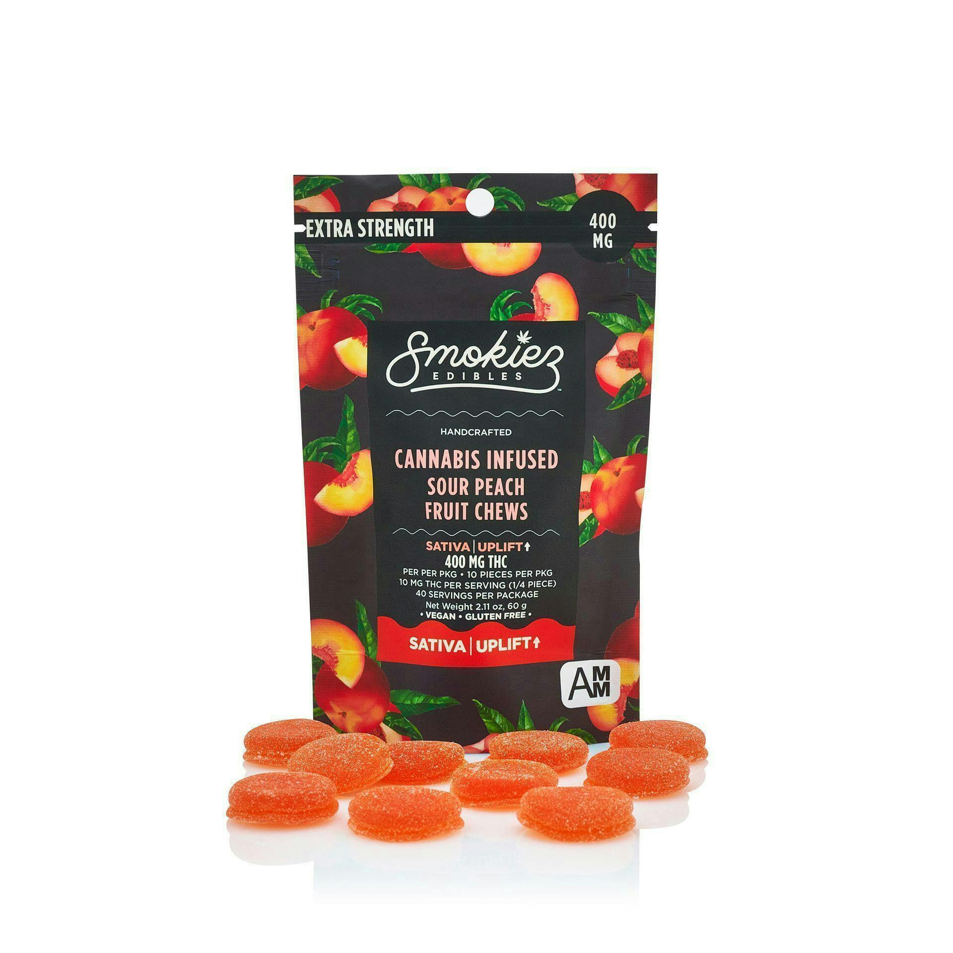Smokiez Edibles - Sour Peach Fruit Chews | 400mg | 10ct | 40mg/ea - 1