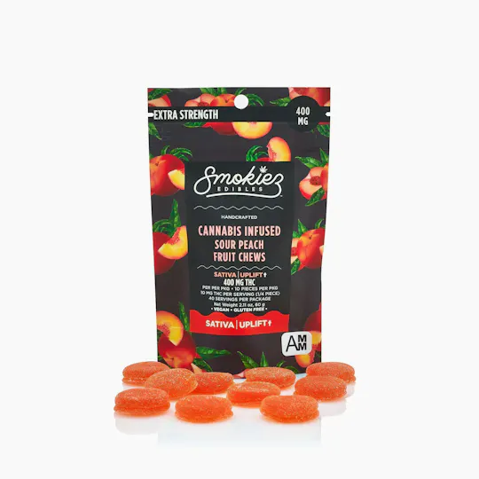 Smokiez Edibles - Sour Peach Fruit Chews | 400mg | 10ct | 40mg/ea - 1