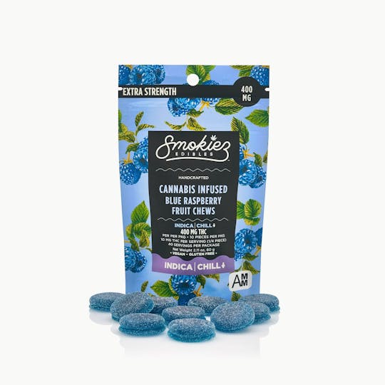 Smokiez Edibles - EXTRA-STRENGTHBlue Raspberry Indica400mg THC Fruit Chews - 1