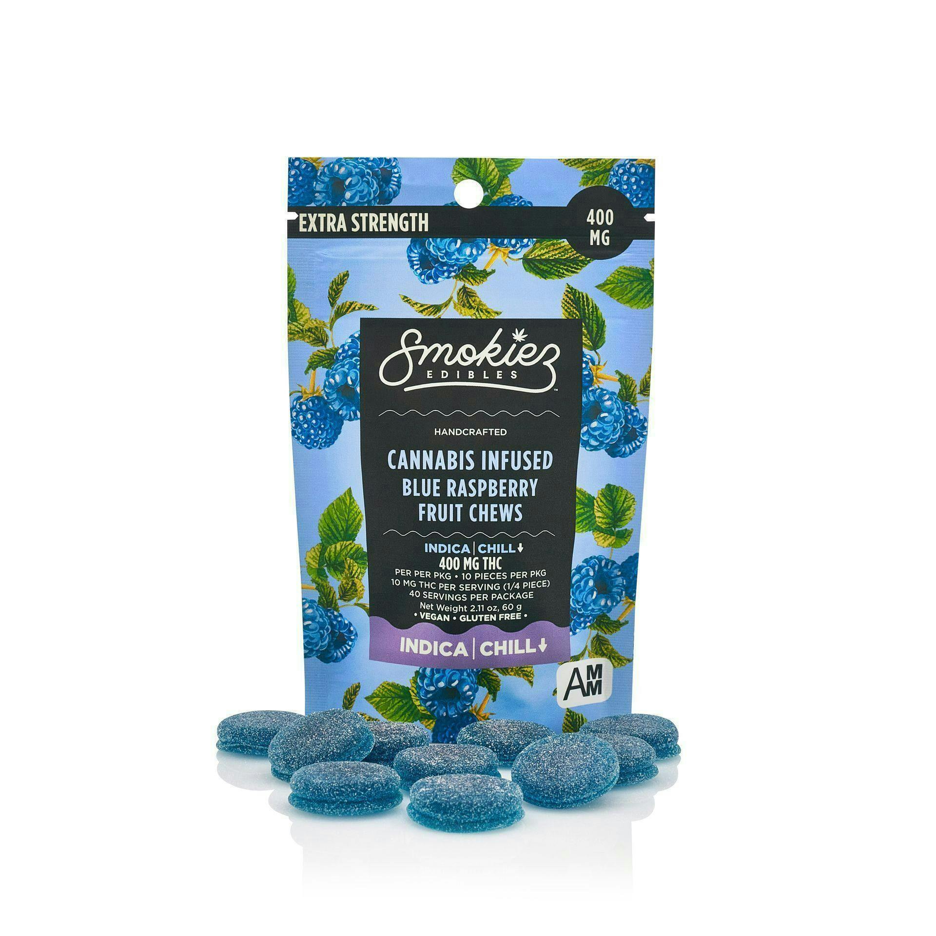 Smokiez Edibles - Blue Raspberry Fruit Chews | 400mg | 10ct | 40mg/ea - 1