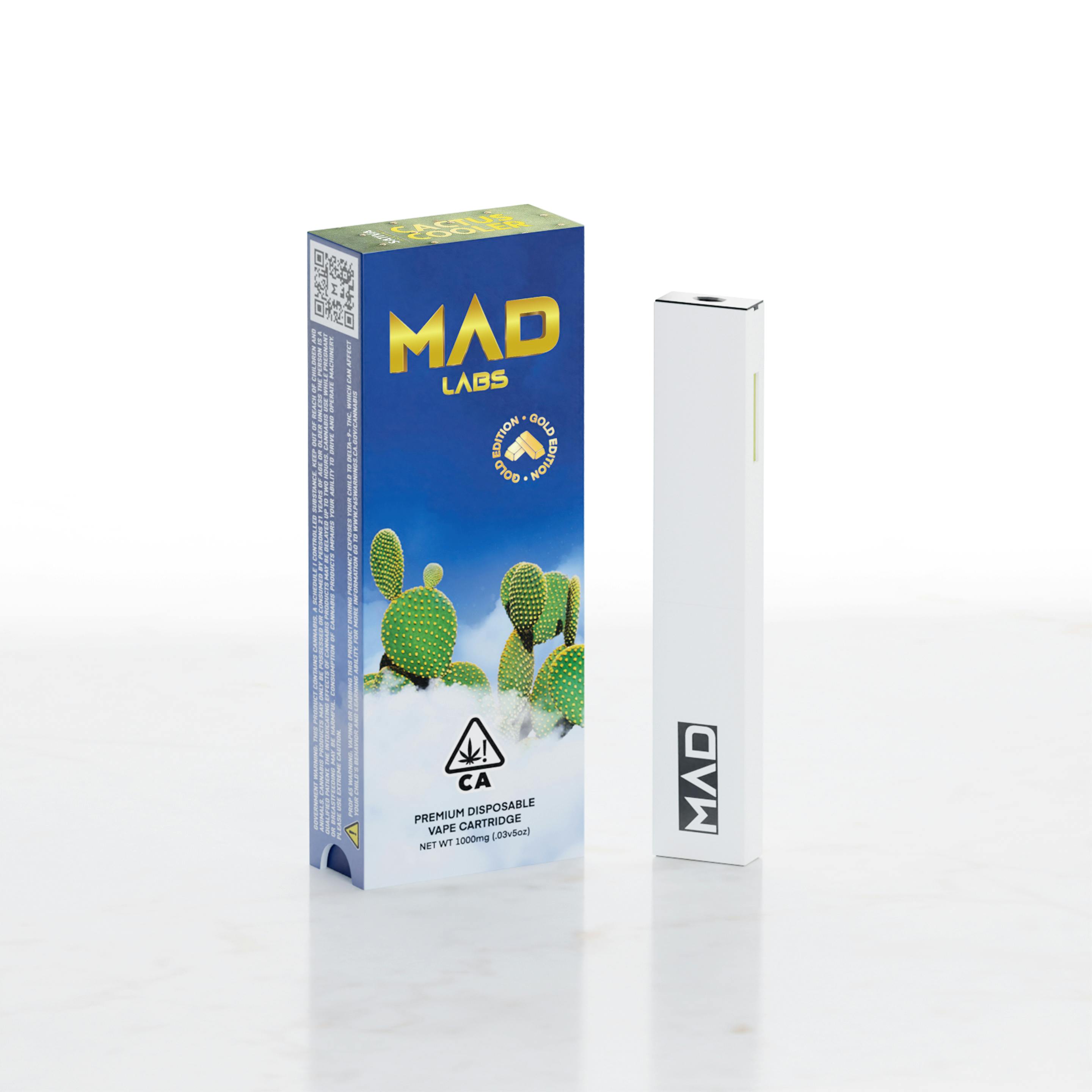 Mad Labs Mad Labs Cactus Cooler Disposable Gold Edition 1G Weedmaps