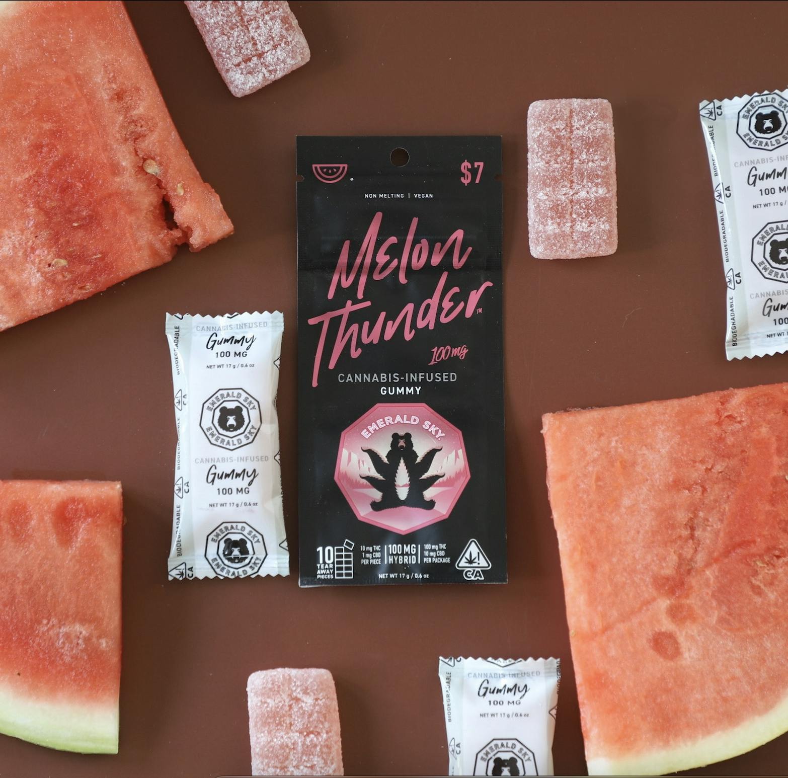 Emerald Sky - Emerald Sky Single Gummy - Melon Thunder 100mg - 1