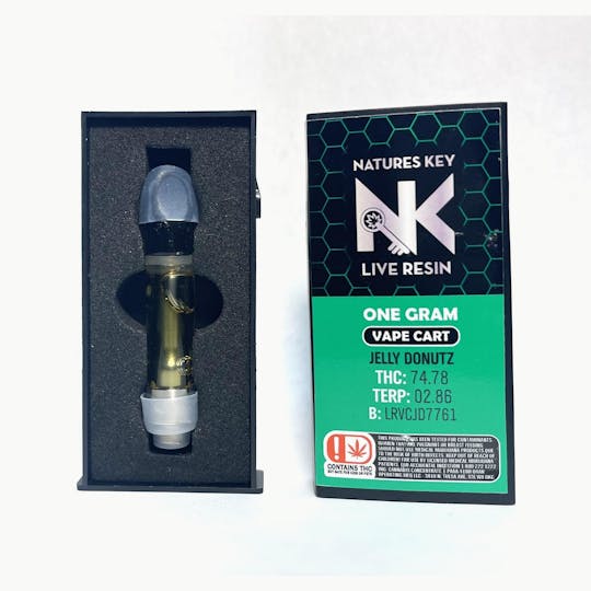 Natures Key - Jelly Donutz Live Resin 1g Vape Cart - 1
