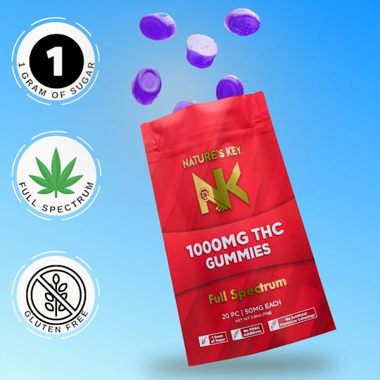 Natures Key - Raspberry 1000mg Gummies - 1