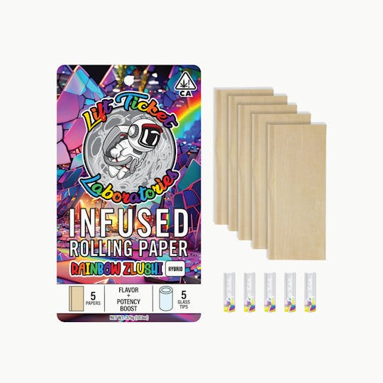 Lift Tickets - Rainbow Zlushi Live Resin Infused Rolling Paper - 5 pack - 1