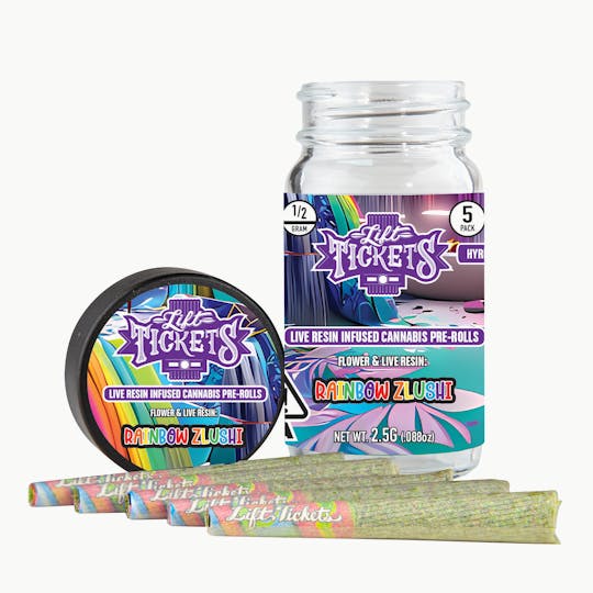 Lift Tickets - Rainbow Zlushi - Infused Pre-Roll 5-Pack - 1