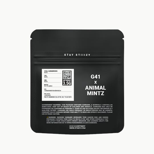 STIIIZY - - G41 X ANIMAL MINTZ - 3.5G Black Label Mylar - 1