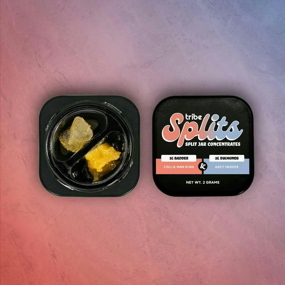 Tribe - Juicy Froots+Collie Man Kush | 1g Diamonds + 1g Badder | Splits Concentrate - 1