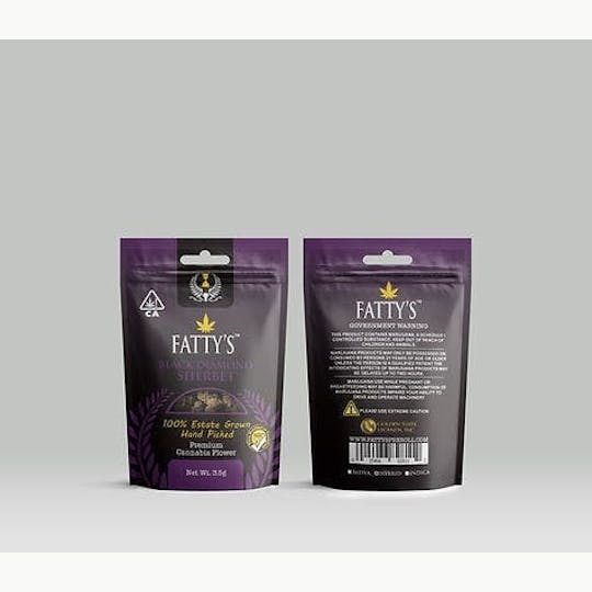 Fatty's - Black Diamond Sherbet - 3.5g Fatty's Flower - 1