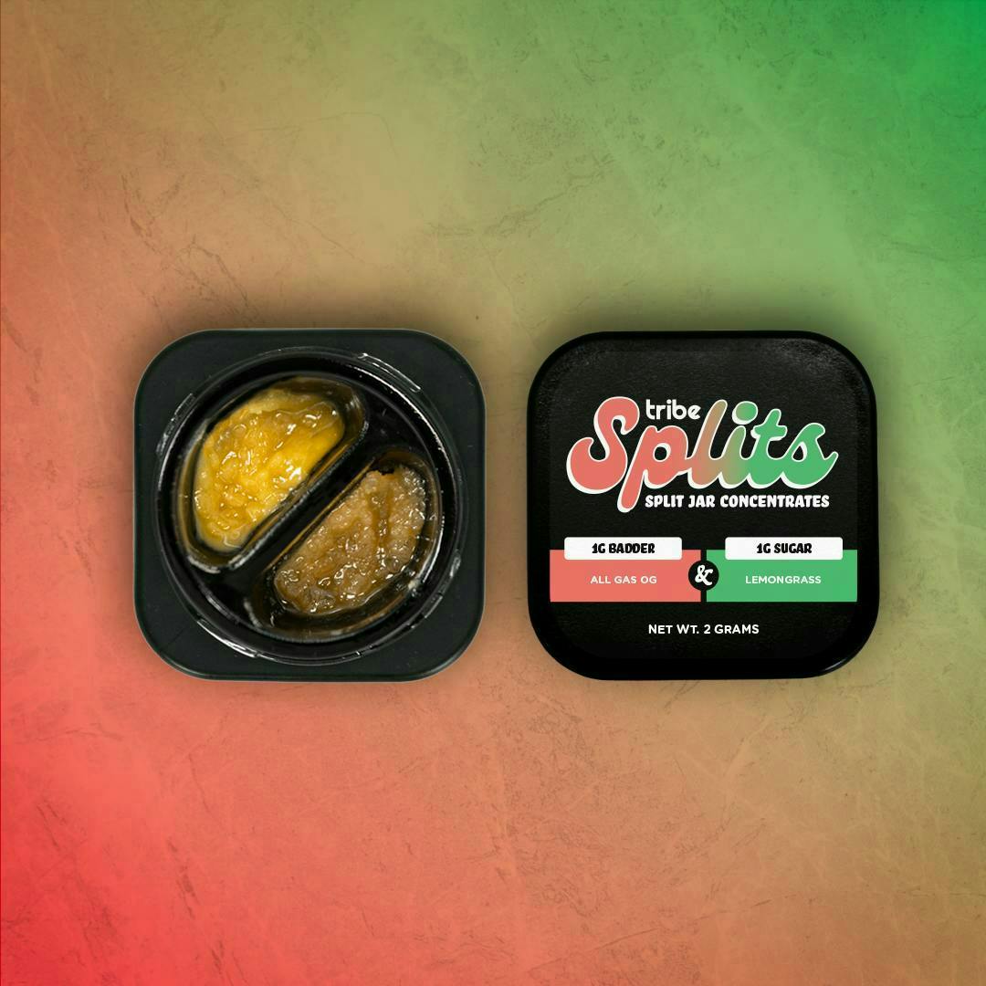 Tribe - All Gas OG + Lemongrass | 1g Badder + 1g Sugar | Splits Concentrate - 1