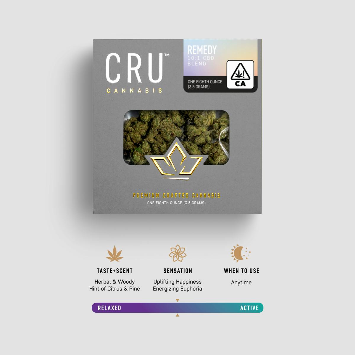 CRU Cannabis - Remedy 10:1 CBD/THC (3.5 Grams) - 1