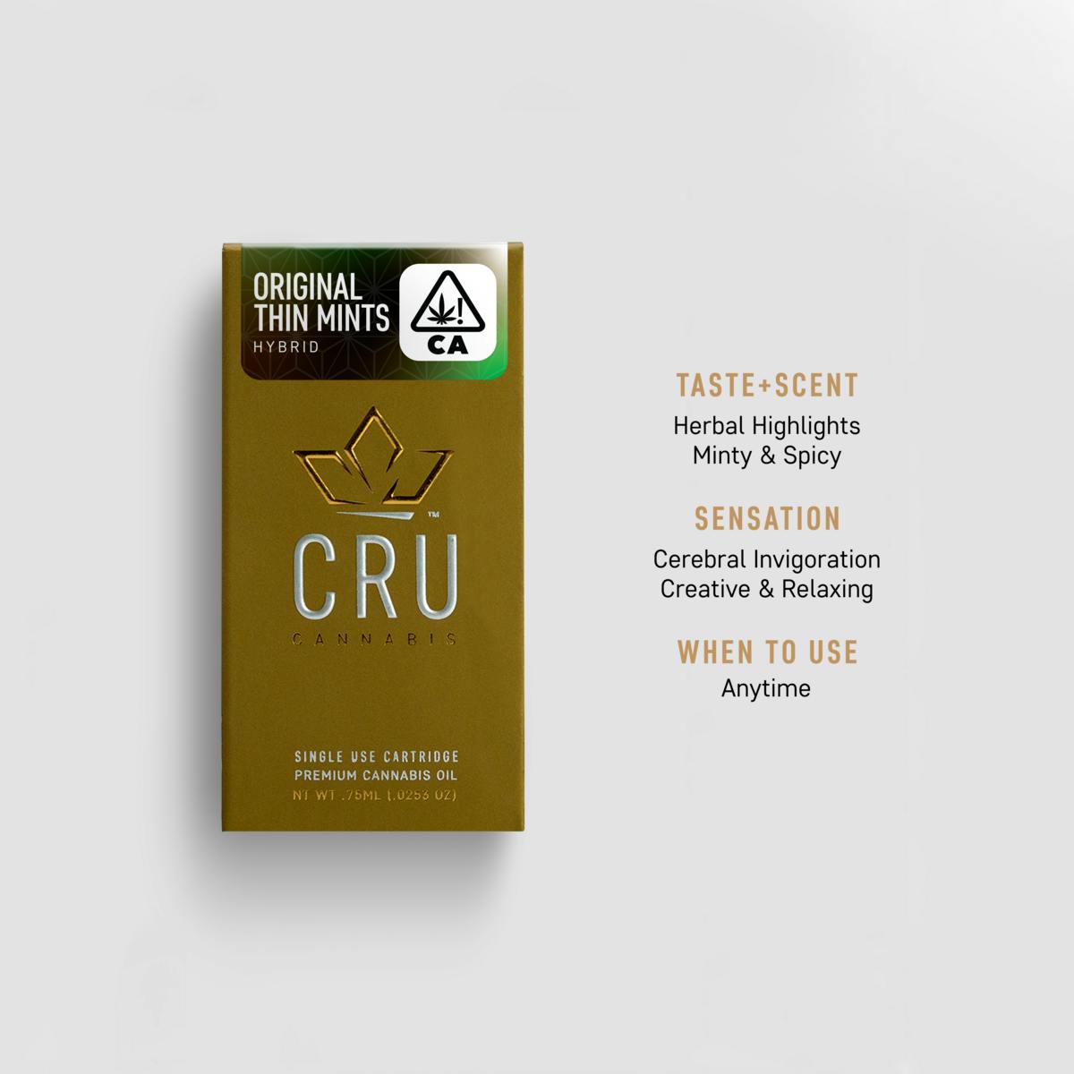 CRU Cannabis - Original Thin Mints (0.75ML Oil Cartridge) - 1
