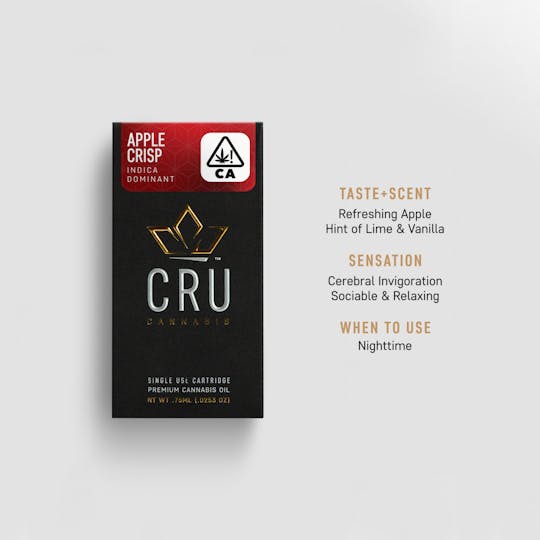 CRU Cannabis - Apple Crisp (0.75ML Oil Cartridge) - 1