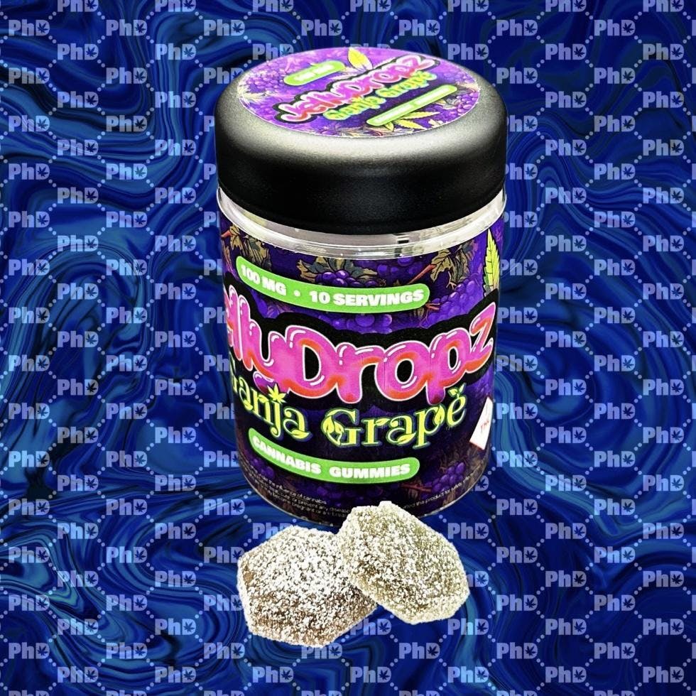 Pharmicated - Jelly Dropz Gummies - 100mg - Ganja Grape (I) - 1