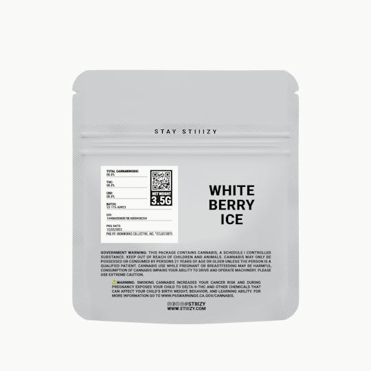 STIIIZY - - WHITE BERRY ICE - 3.5G White Label Mylar - 1