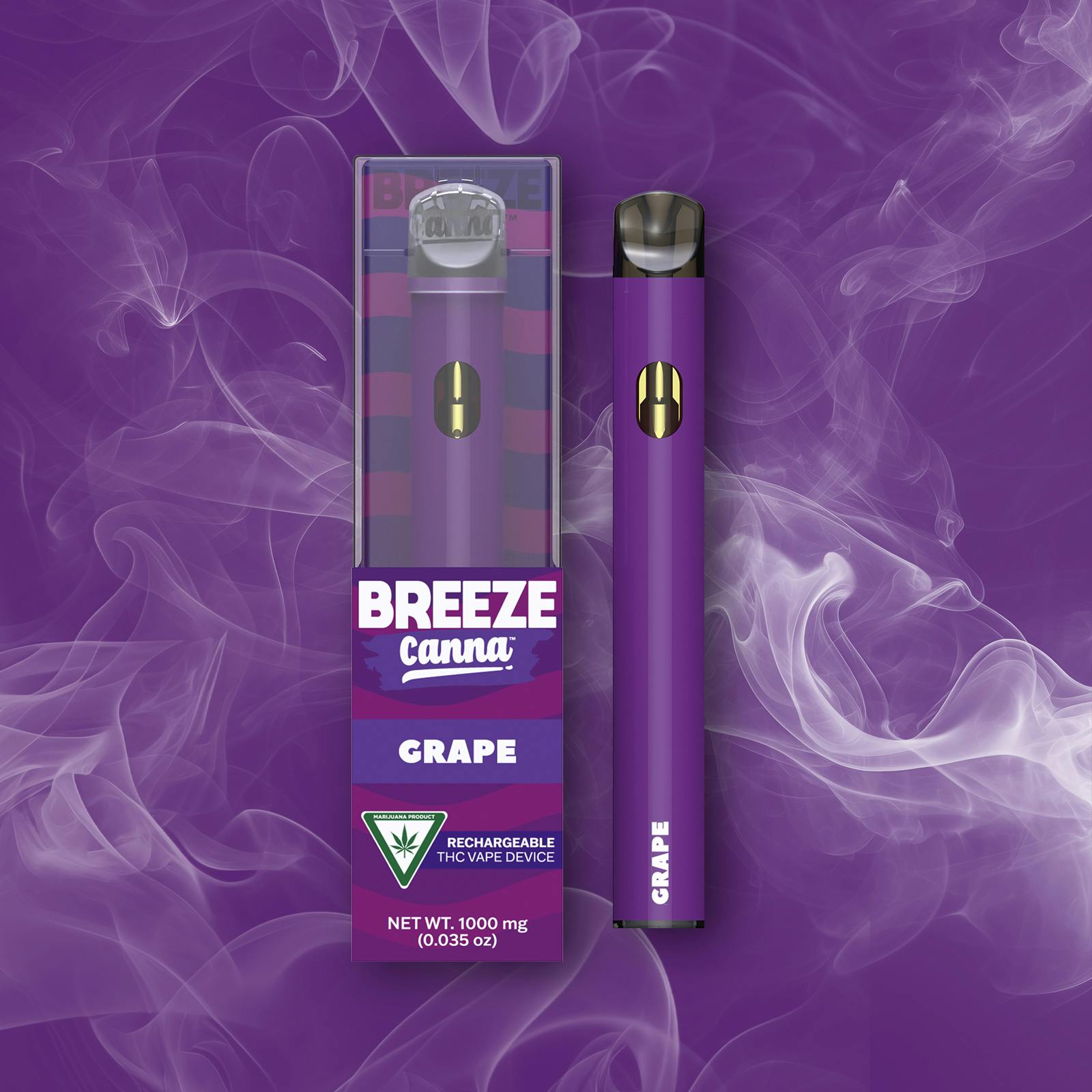 Breeze Canna - Grape - Classic 1g PLUS Vape Device — BREEZE Canna - 1