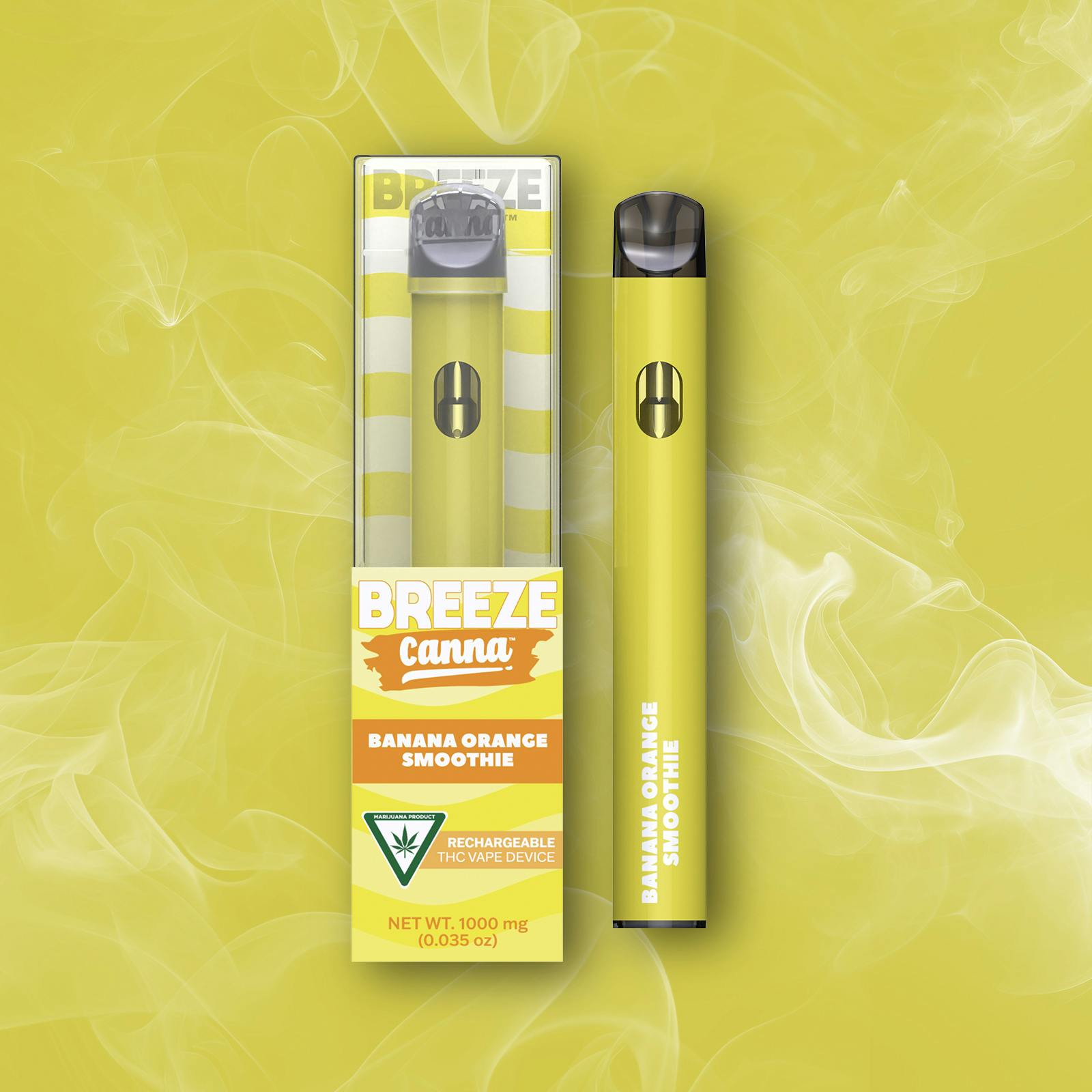 Breeze Canna - Banana Orange Smoothie - Classic 1g PLUS Vape Device — BREEZE Canna - 1